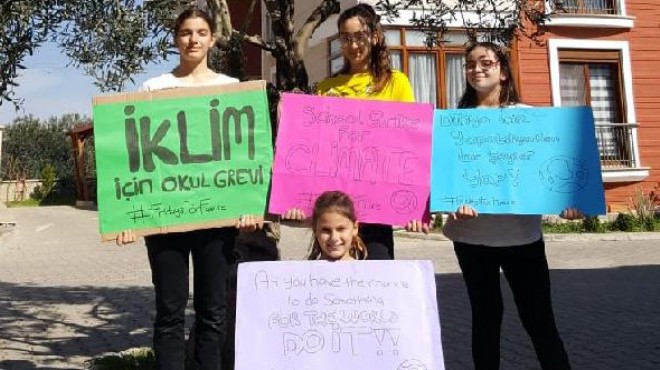 'İklim İçin Okul' grevine Ayvalık'tan destek