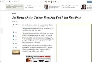 New York Times'tan Erdoğan'a yanıt 