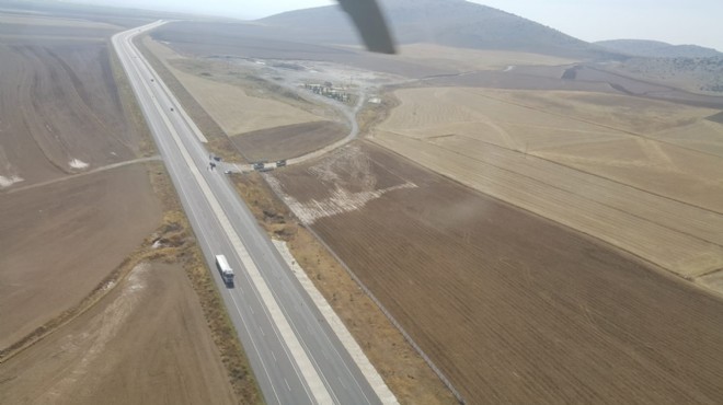 Afyon'da helikopterli trafik denetimi