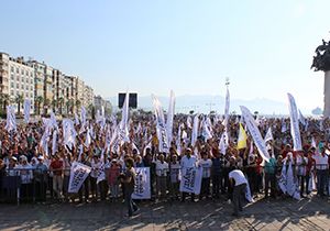 İzmir'deki barış mitingine Kürkçü damgası: Erdoğan'ın iktidarsızlığı…