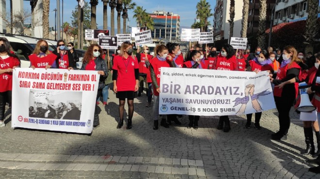 DİSK'ten İzmir'de kadına şiddete tepki!
