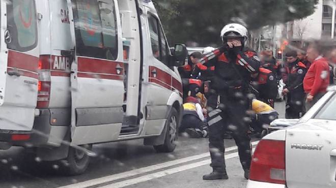 İzmir’de korkutan kaza: 1 polis yaralı!