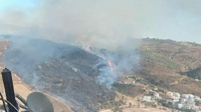 İzmir'de makilik alanda yangına havadan müdahale