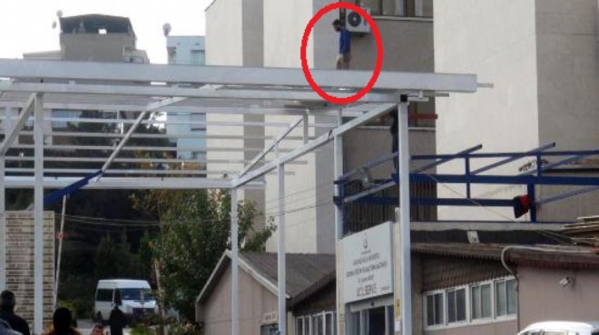 İzmir'de o hastaneye giden donup kalıyor... Bu işçi ne yapıyor?