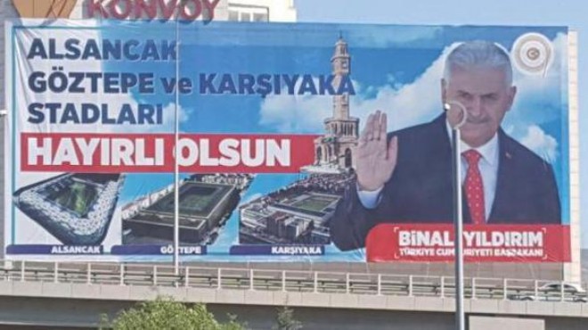 İzmir'in statları için dev pankart
