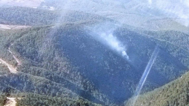 Manisa'da yıldırım düşmesi, orman yangınına sebep oldu