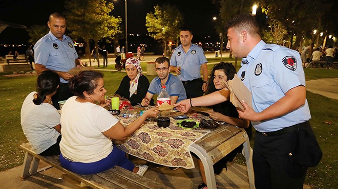 Bayraklı'da piknikçilere farkındalık eğitimi