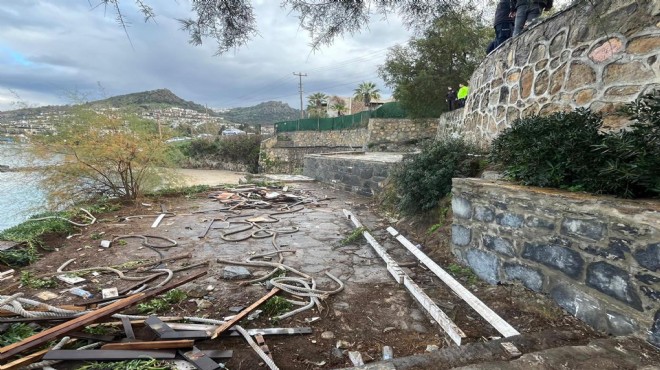 Bodrum'da sahili işgal eden yapılar kaldırıldı