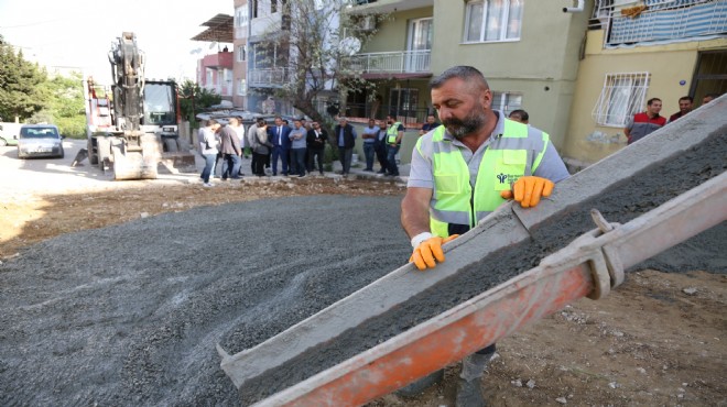 Bornova Altındağ'da beton yol hamlesi