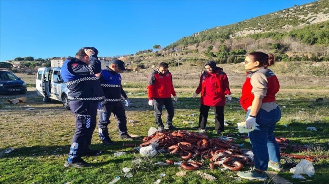 Bozuk sucuklar yol kenarına atıldı... İmha edildi