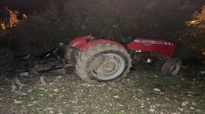 Devrilen traktörün sürücüsü hayatını kaybetti