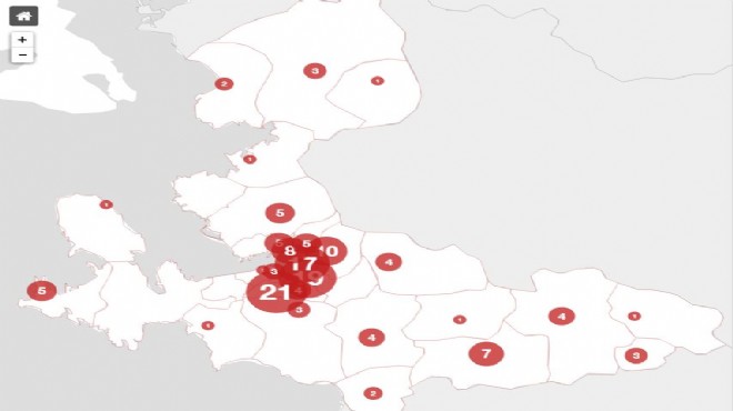 İzmir'de son 10 yılın utanç haritası.... Şiddete boyun eğme!