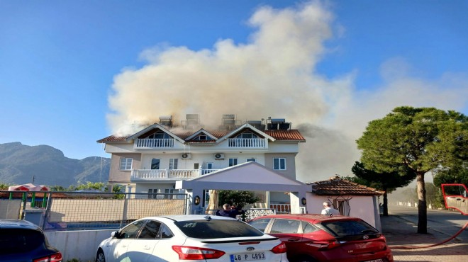 Muğla'da otel çatısında yangın!