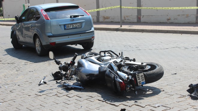Ödemiş'te otomobille motosiklet çarpıştı: 2 yaralı
