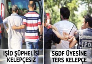 Polisten tepki çeken uygulama: SGDF üyesine ters kelepçe...