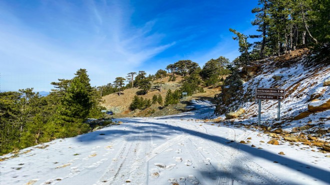 Sandras Dağı beyaza büründü