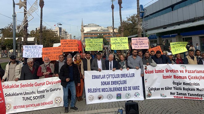 Seyyar satıcılardan destek eylemi: İzmir Tunç'tur, Tunç kalacak!