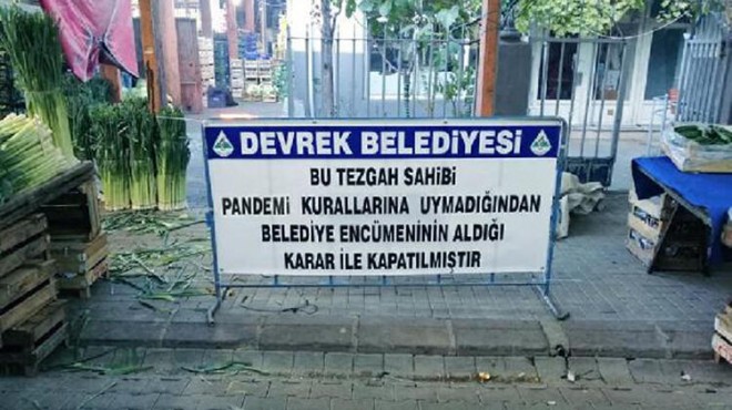 Tedbirlere uymayan pazarcılara tezgah kapatma cezası